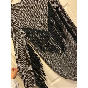 Fringed grey cardigan. New with tags!
